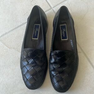 Black woven Bragano loafers. Made in Italy.